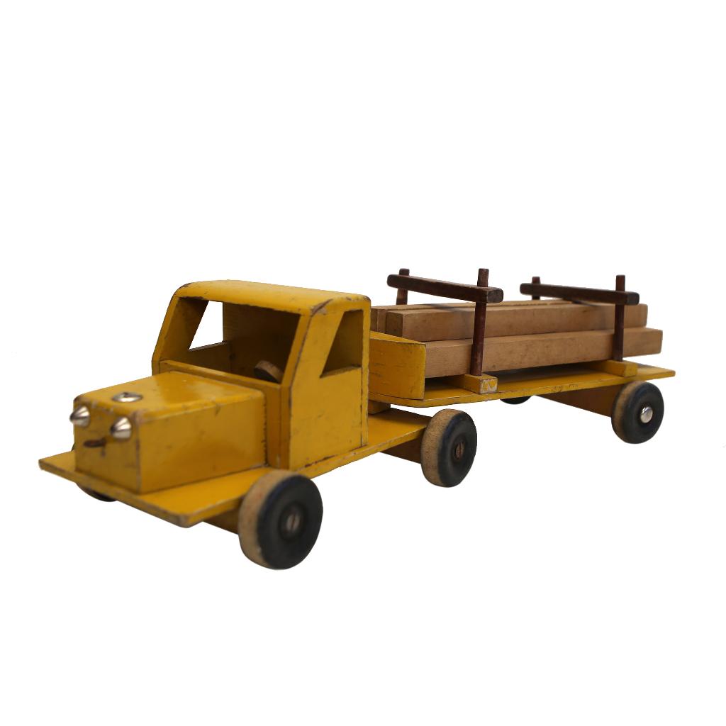 Zeldzame vintage houten vrachtwagen SIO speelgoed jaren '60, Ophalen of Verzenden