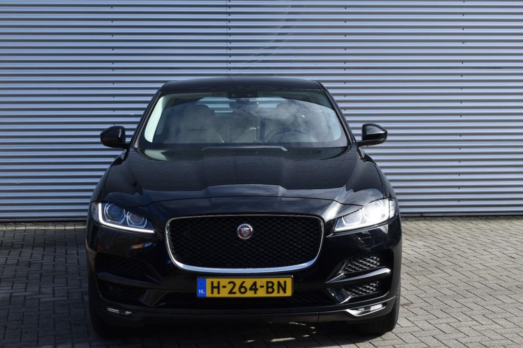 Jaguar F-PACE 2.0T AWD PRESTIGE / LEDER + STOEL VERW. / P.CA, 4 cilinders, USB, Zwart, Bedrijf