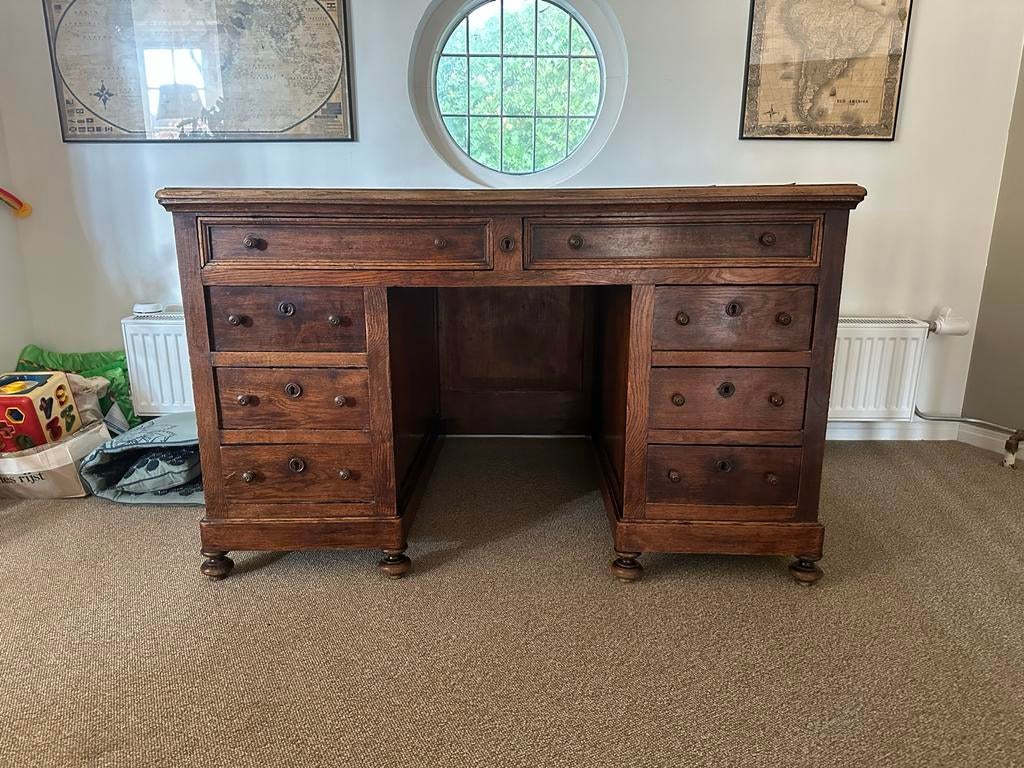 Antiek bureau, 139x80x80 cm, Antiek en Kunst, Ophalen of Verzenden