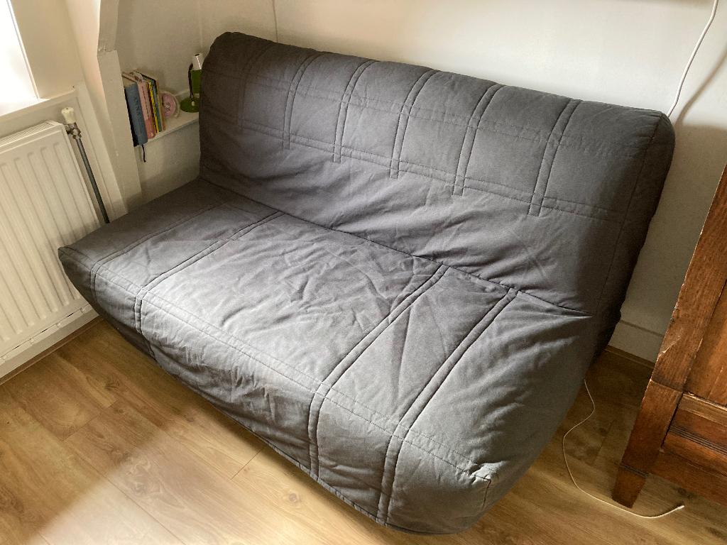 Lycksele hoes voor slaapbank Ikea, Tweepersoons, Gebruikt, Grijs, 140 cm
