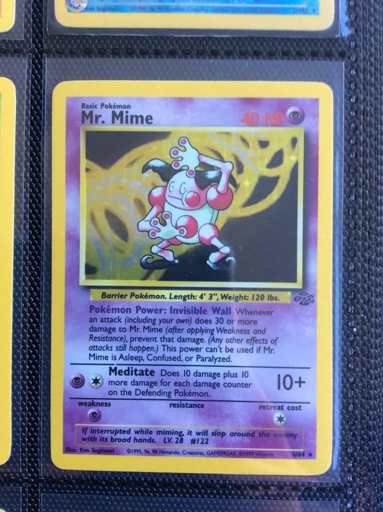 Mr. Mime Base set 1 Jungle Pokémonkaart, Hobby en Vrije tijd, Verzamelkaartspellen | Pokémon, Ophalen of Verzenden, Zo goed als nieuw