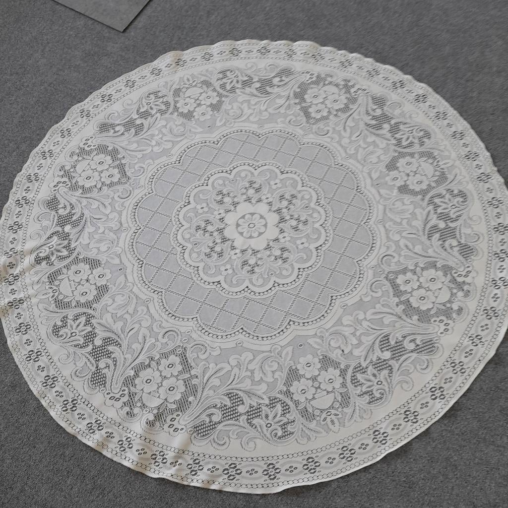 Creme kleurig Tafelkleed met bloempatroon, Ophalen of Verzenden