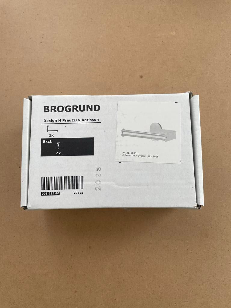 IKEA BROGRUND Toiletrolhouder - Nieuw in doos, Ophalen of Verzenden, Nieuw, Grijs, Overige typen