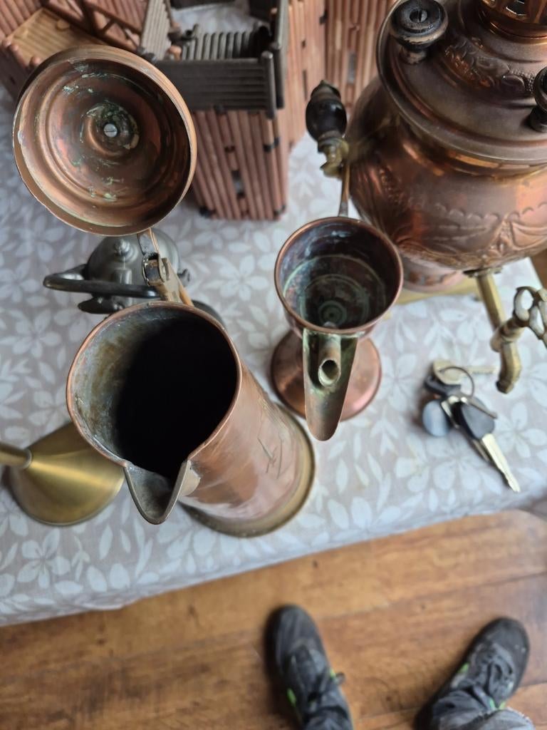 Antieke Koperen Samovar en Diverse Koperen Voorwerpen, Ophalen of Verzenden
