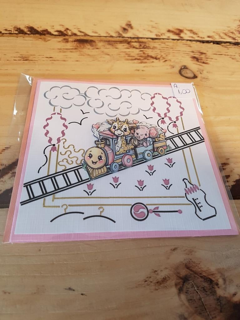 Kaartje hobbydots geboorte meisje in de trein, Ophalen of Verzenden, Nieuw, Kind