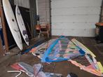 Windsurfset: 2 planken, zeilen en accessoires, Watersport en Boten, Windsurfen, Ophalen, Gebruikt, Complete set