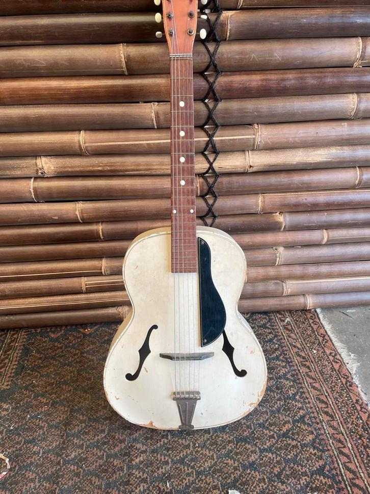 Vintage Archtop Gitaar - Jazz/Blues Stijl - Off-white, Muziek en Instrumenten, Snaarinstrumenten | Overige, Gebruikt, Overige typen
