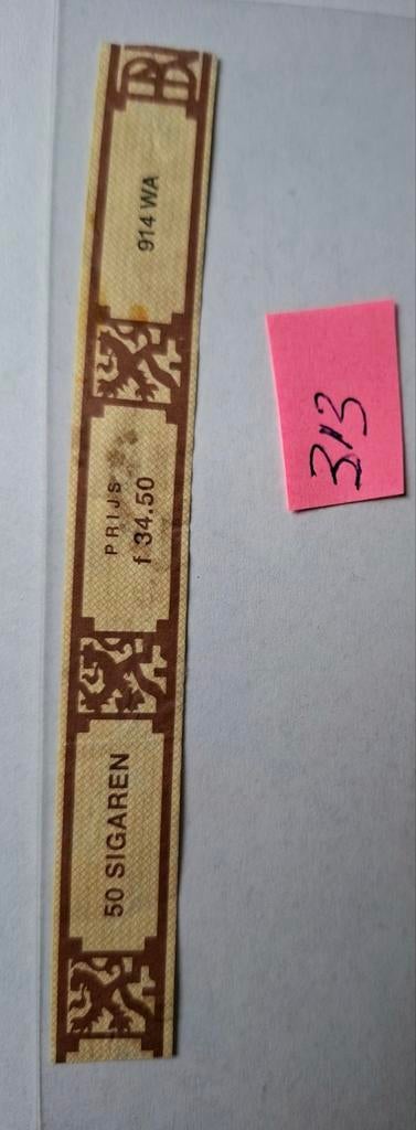 50 SIGAREN                    LINTZEGEL    NR 313, Verzamelen, Rookartikelen, Aanstekers en Luciferdoosjes, Ophalen of Verzenden