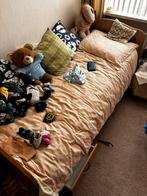 Houten bed incl matras 100x200, Ophalen, Gebruikt, Eenpersoons, Hout