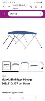 vidaXL Biminitop 4-boogs 243x210x137 cm blauw, Ophalen of Verzenden