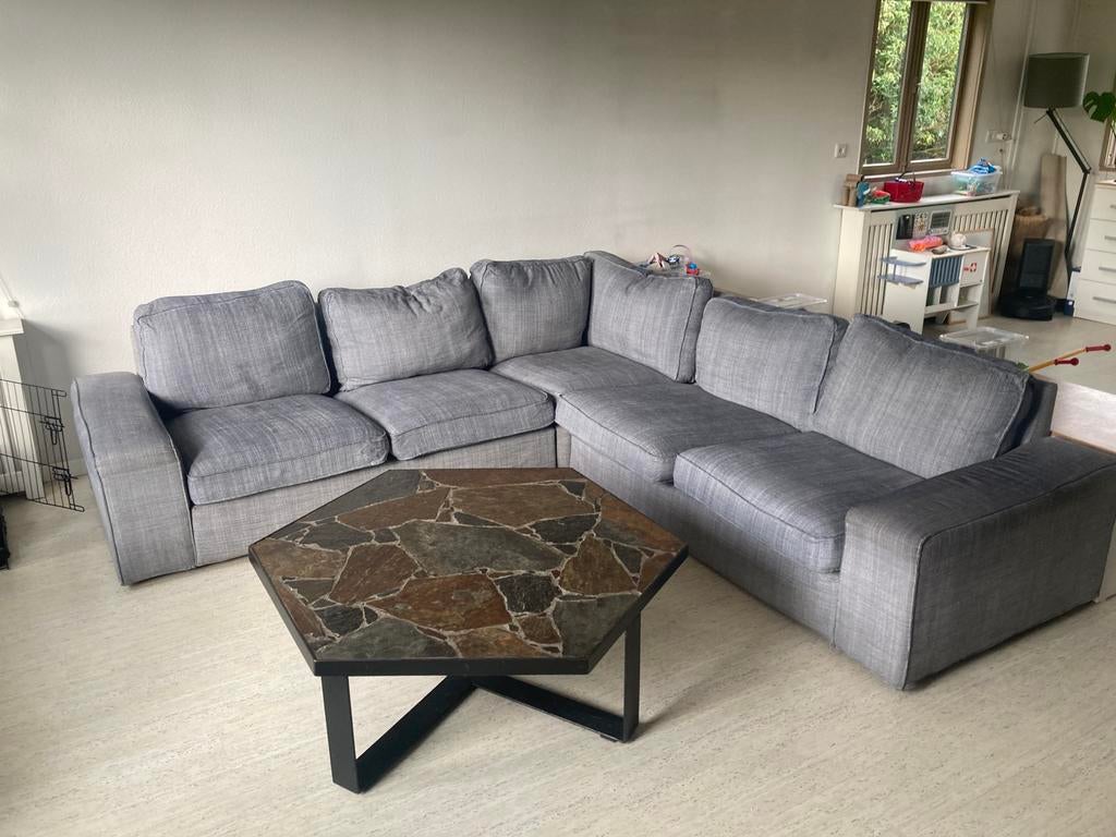 Gratis Grijze Hoekbank - Vandaag Ophalen, Ophalen, Gebruikt, Hoekbank, Stof