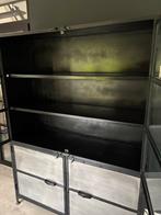 Industriële kast met glazen deuren, Ophalen, Gebruikt, 100 tot 150 cm, Metaal
