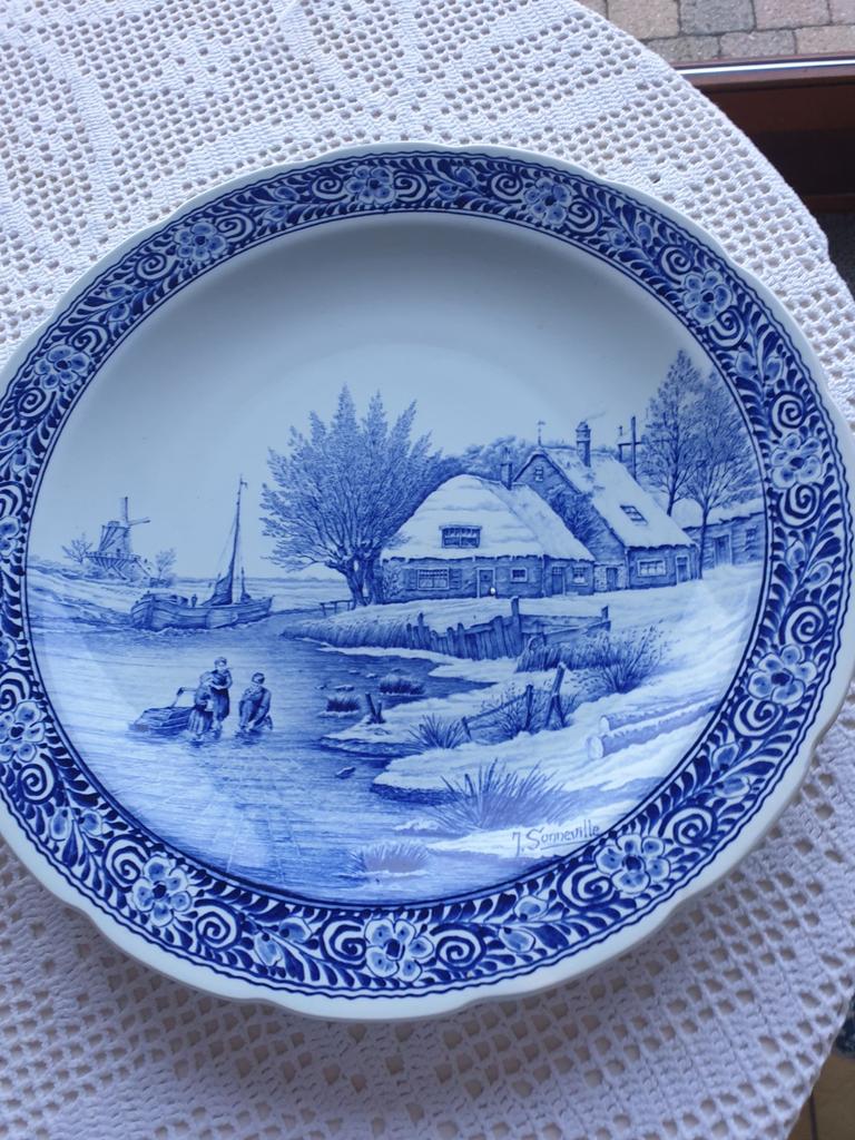 Delfts Blauw Wandbord merk Royal  Spinx maastricht, Ophalen