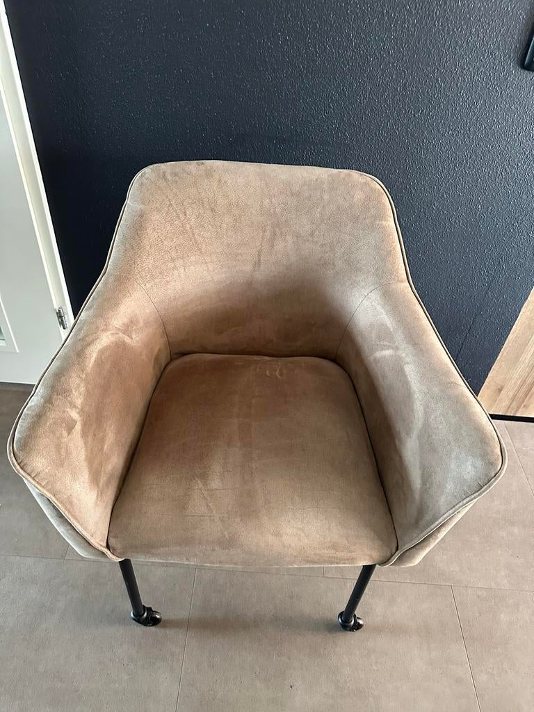 Eettafel marmer look met bankje en stoelen, Huis en Inrichting, Tafels | Eettafels, Ophalen, Overige materialen, Gebruikt, Rond