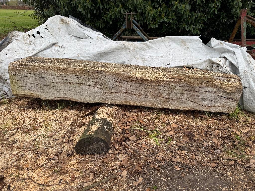 Eiken houten balk te koop, Tuin en Terras, Palen, Balken en Planken, Gebruikt, Balken, 180 tot 250 cm, Hardhout, Ophalen