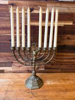 9 armige koperen/messing joodse chanoeka chanoekia  chanouka, Ophalen of Verzenden, Koper of Brons