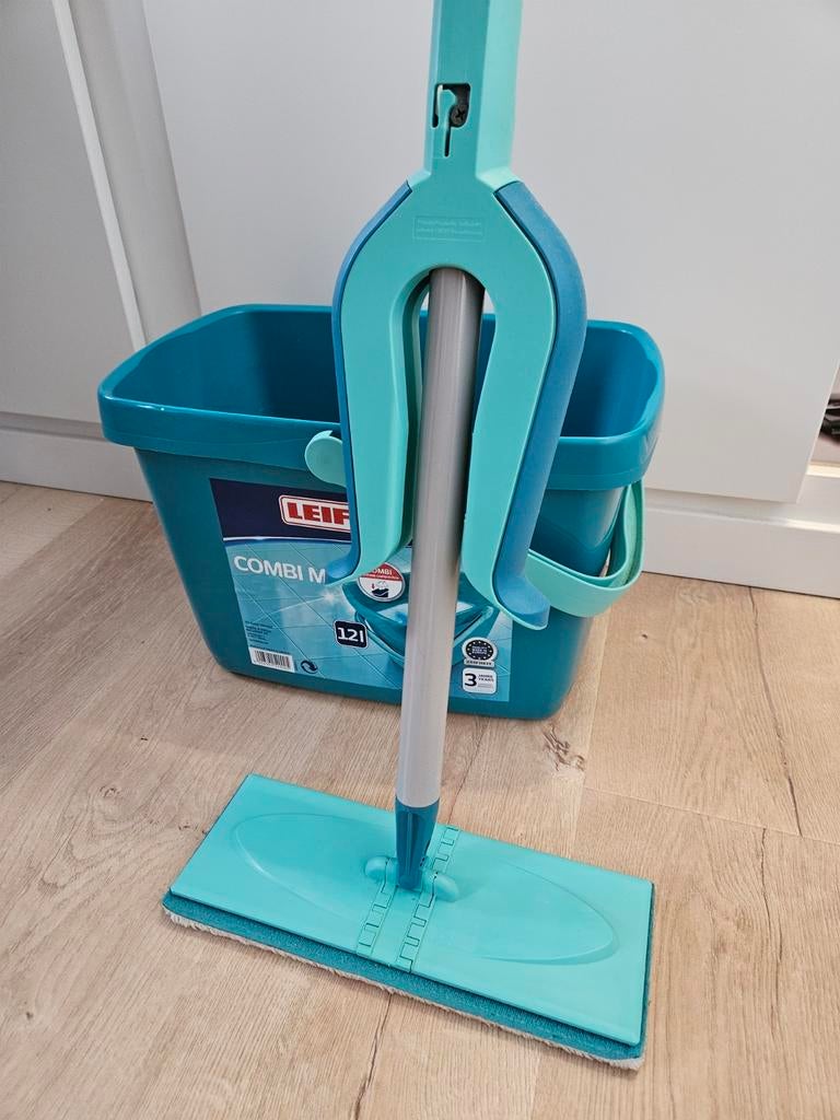 Dweilemmer en dweil Leifheit, Ophalen, Zo goed als nieuw, Kunststof, Met handgreep