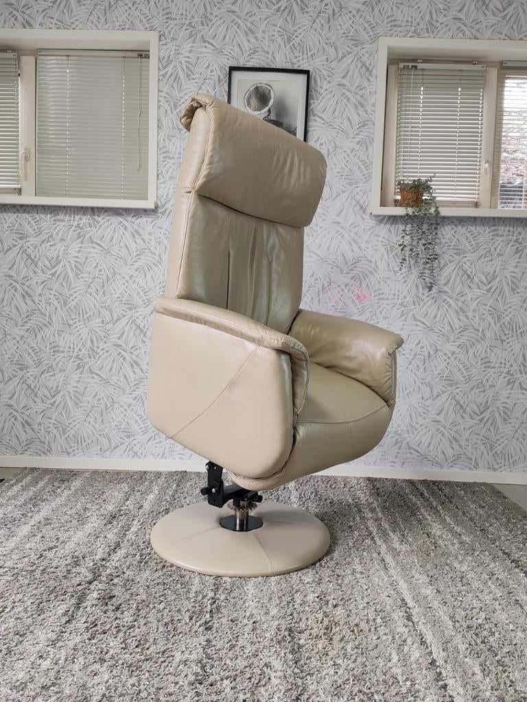 Prominent Goteburg sta op stoel relax fauteuil, Huis en Inrichting, Fauteuils, Prominent, Minder dan 75 cm, Leer, Ophalen of Verzenden