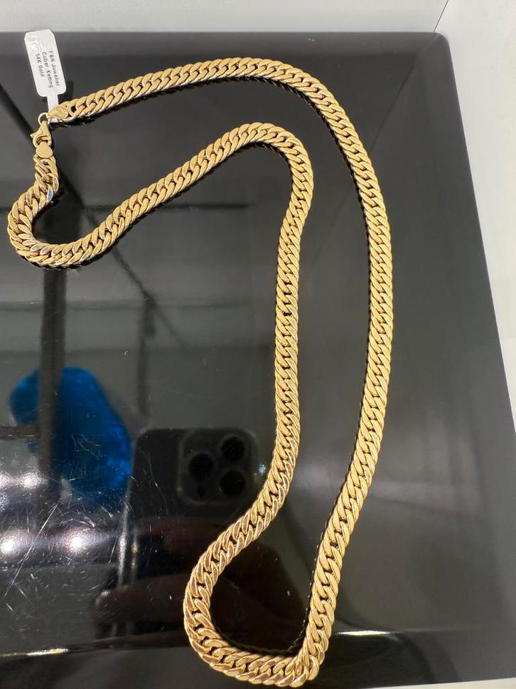 Prachtige 14 karaats gouden CUBAN / GOURMET ketting, Sieraden, Tassen en Uiterlijk, Kettingen, Nieuw, Goud, Ophalen of Verzenden