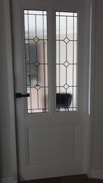 Opdekdeur binnen met glas, Doe-het-zelf en Verbouw, Deuren en Horren, Ophalen, 80 tot 100 cm, Binnendeur, 200 tot 215 cm