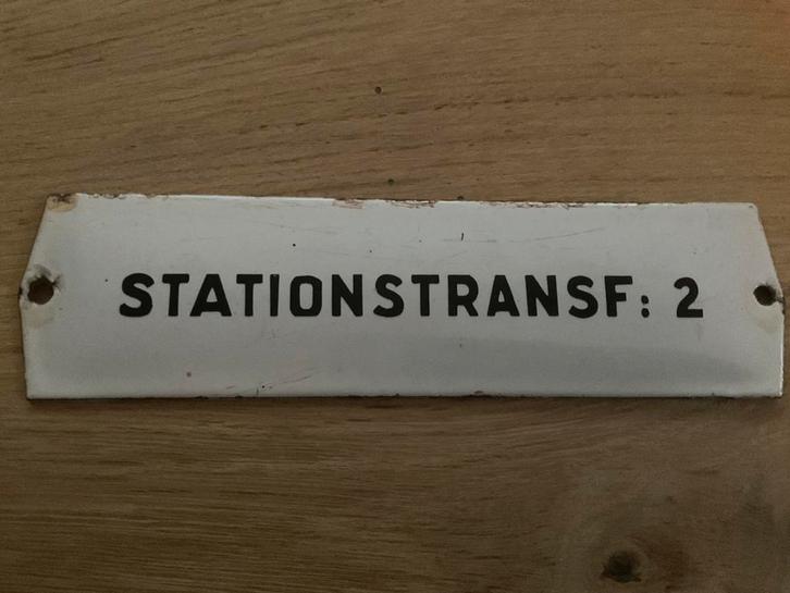 OUDE EMAILLE BORDJES VAN DE NS., Verzamelen, Spoorwegen en Tramwegen, Gebruikt, Trein, Overige typen, Ophalen of Verzenden