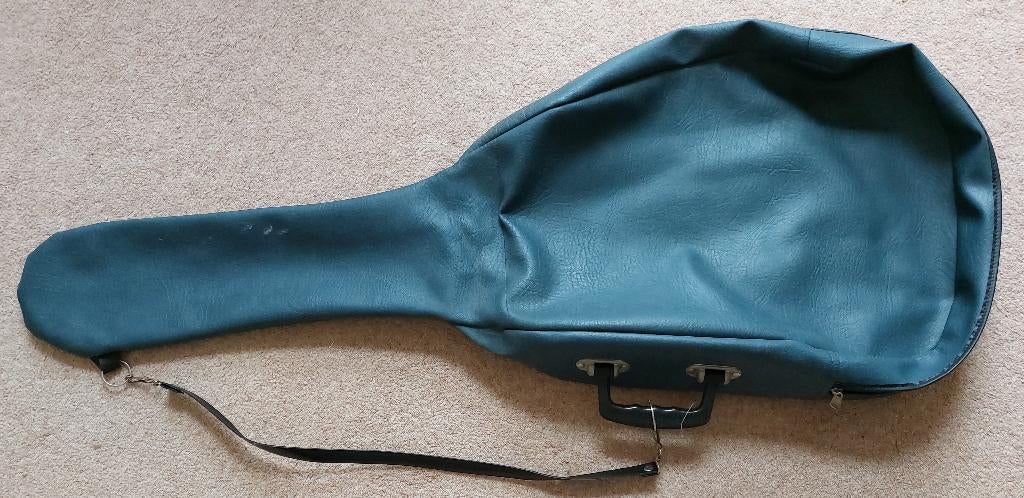 oude gitaarhoes met draagriem en goed werkende rits blauw, Muziek en Instrumenten, Ophalen, Gebruikt, Overige instrumenten