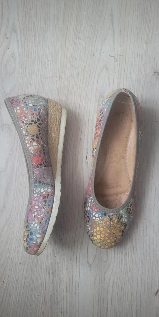 Gabor ballerina's met bloemen maat 5½, 38,38½, Gabor, Grijs, Gedragen, Ballerina's