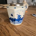 Antieke Delfts Blauw potje met Molen Decoratie, Ophalen of Verzenden