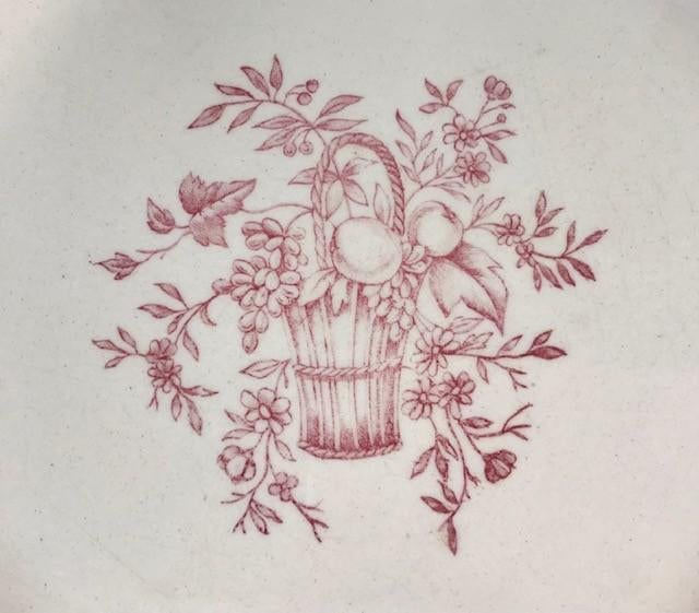 Terre de fer plat bord diner bord Rubans Longchamp 19e eeuw, Antiek en Kunst, Antiek | Servies los, Ophalen of Verzenden