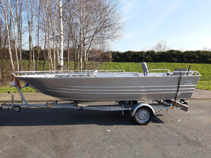 sloep/visboot, Watersport en Boten, Sloepen, Gebruikt, 10 tot 30 pk, 3 tot 6 meter, Buitenboordmotor, Benzine, Aluminium, Snelvarend