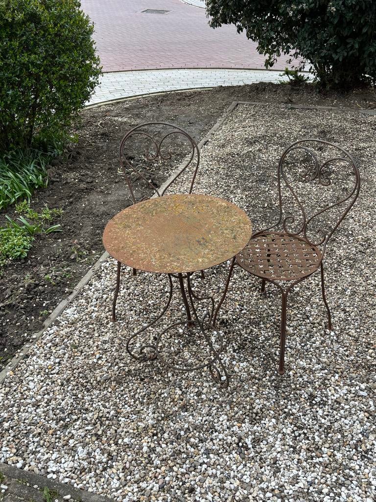 Brocante tafeltje en stoeltjes, Ophalen