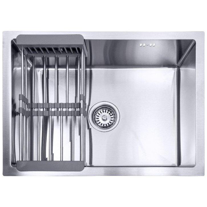 Spoelbak met droogrek | Gootsteen | 59x44x20 | Zilver, Huis en Inrichting, Keuken | Keukenelementen, Nieuw, Minder dan 100 cm