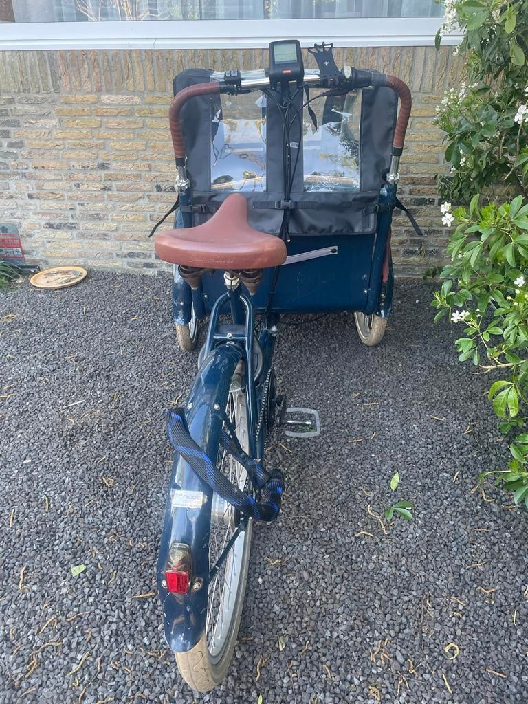 Electric Bakfiets - Nieuwe Regenhoes, Zitting & Verlichting, Ophalen, Gebruikt, Huif, 2 kinderen
