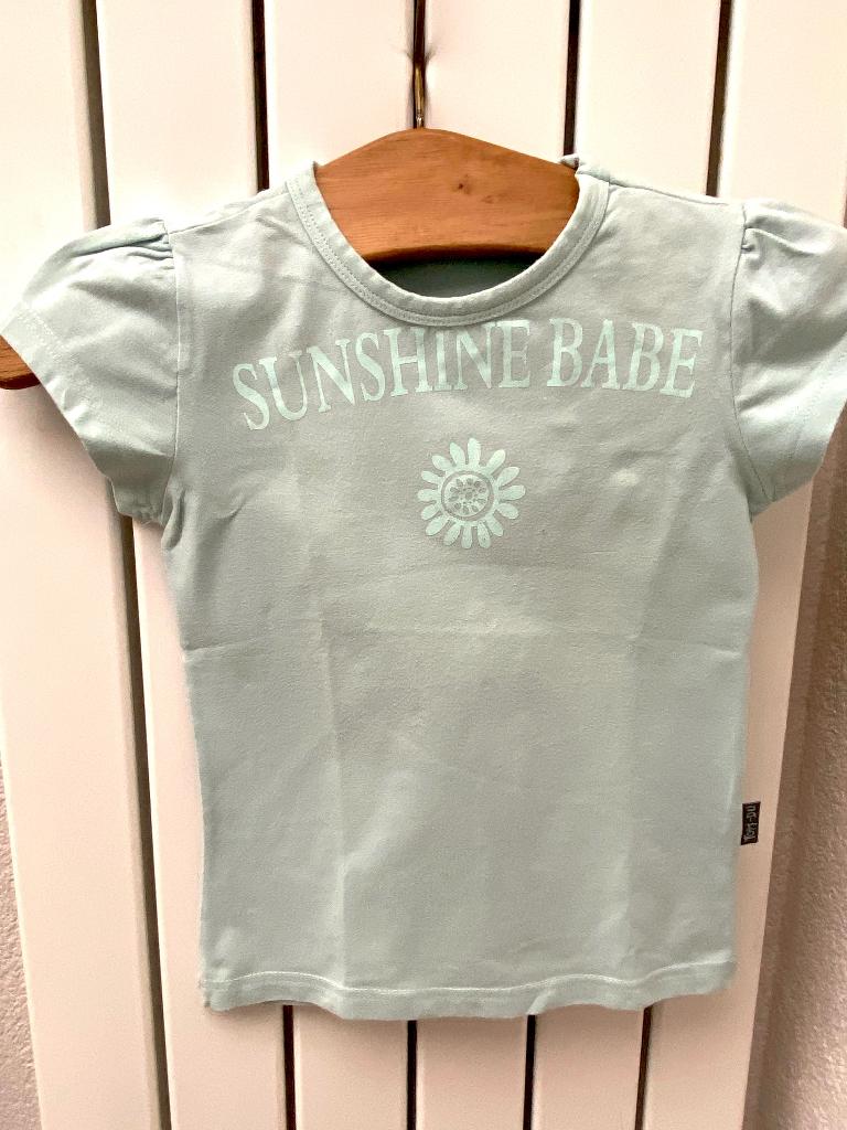 TOM DU lichtblauw shirt SUNSHINE BABE maat 128/134, Gebruikt, Meisje, Ophalen of Verzenden, Tom Du