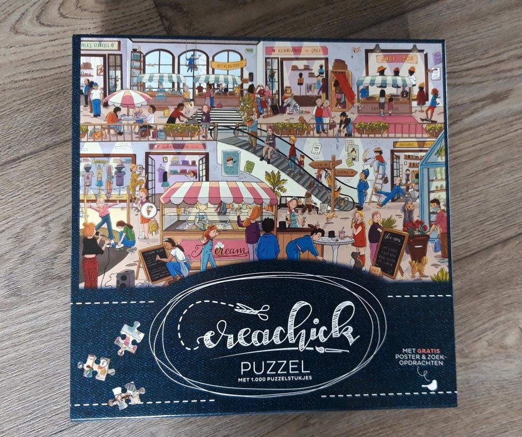 Creachick puzzel 1000stukjes Compleet, Ophalen of Verzenden, 500 t/m 1500 stukjes, Zo goed als nieuw, Legpuzzel