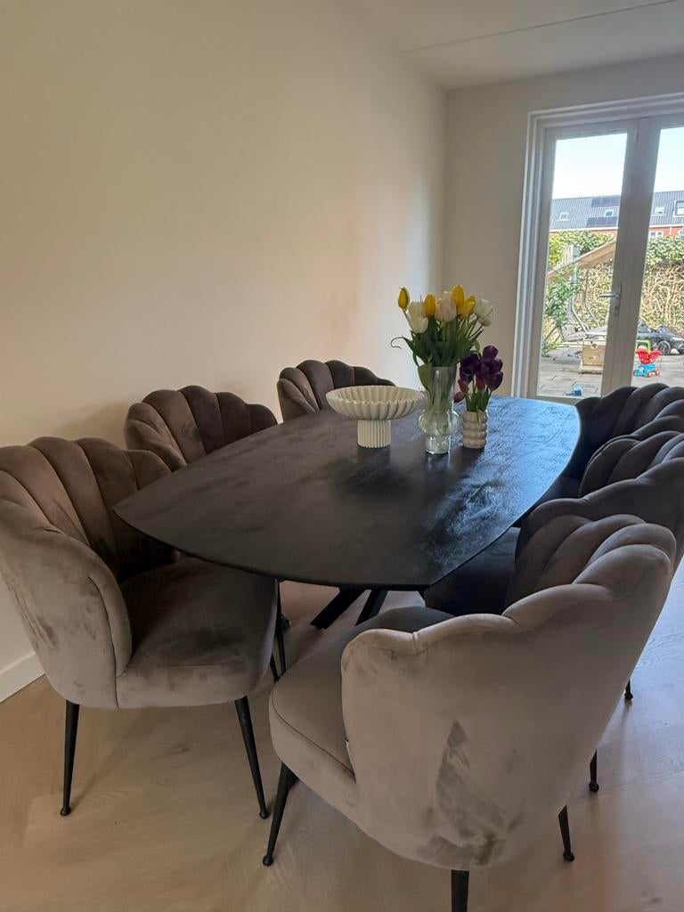 Elegante eettafel met 6 Richmond Interiors stoelen, Huis en Inrichting, Tafels | Eettafels, Ophalen, 100 tot 150 cm, 200 cm of meer