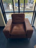 Cognac fauteuil microleder, Huis en Inrichting, Fauteuils, Ophalen, Gebruikt, 75 tot 100 cm, 100 tot 125 cm