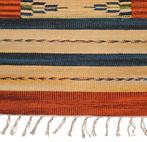 Vintage oosters wol Kelim tapijt stripes reversible 51x82cm, Crème, 50 tot 100 cm, Zo goed als nieuw, Etnisch, Bohemien, Gestreept