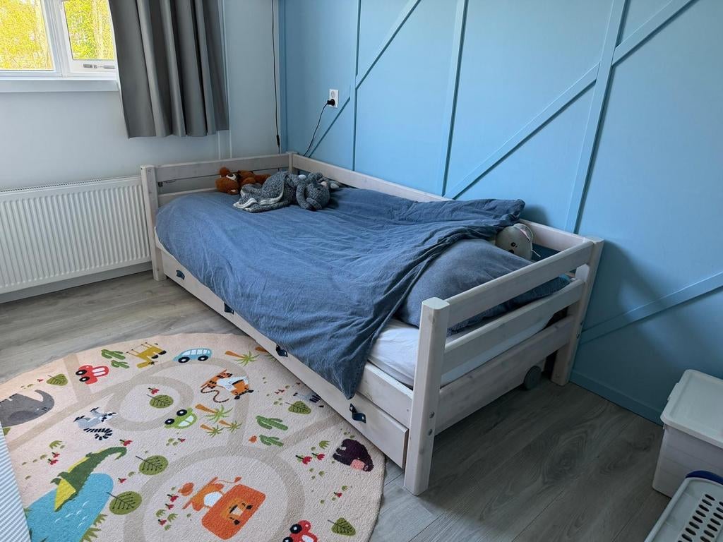 Flexa 1 persoonsbed met lades, Huis en Inrichting, Slaapkamer | Bedden, Ophalen, Gebruikt, 90 cm, Eenpersoons