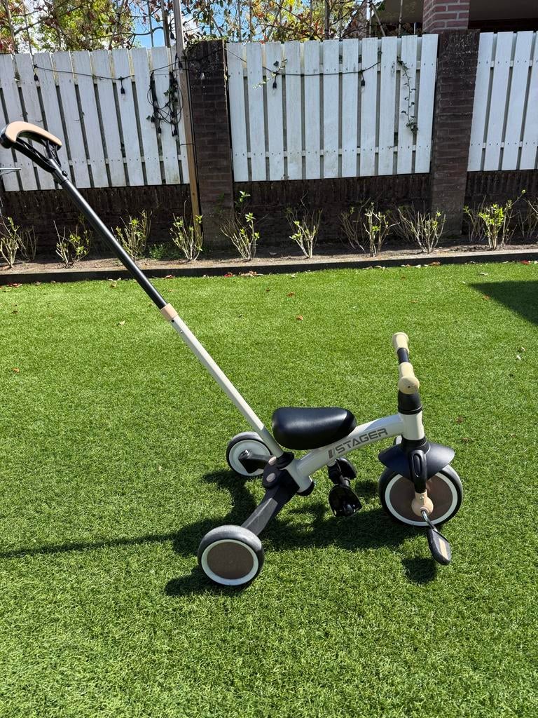 Driewieler met duwstang - Zo goed als nieuw!, Ophalen, Zo goed als nieuw, Duwstang