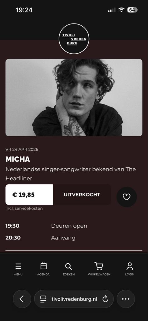 4 tickets voor MICHA, vrijdag 24 April, Tivoli Utrecht, Tickets en Kaartjes, Concerten | Pop, Drie personen of meer, April