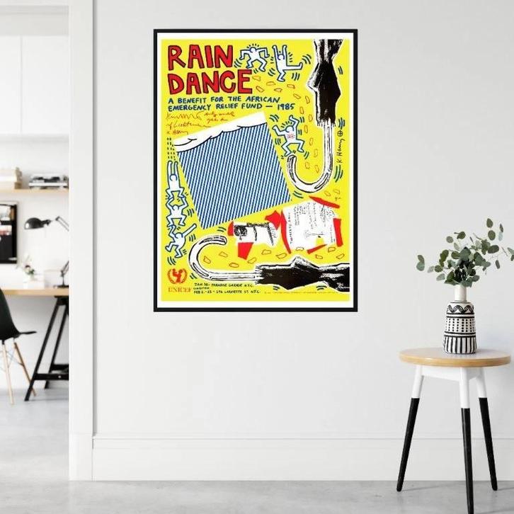 Rain Dance - UNICEF Warhol Lichtenstein Haring Basquiat Ono, Verzamelen, Posters, Nieuw, Overige onderwerpen, A1 t/m A3, Rechthoekig Staand