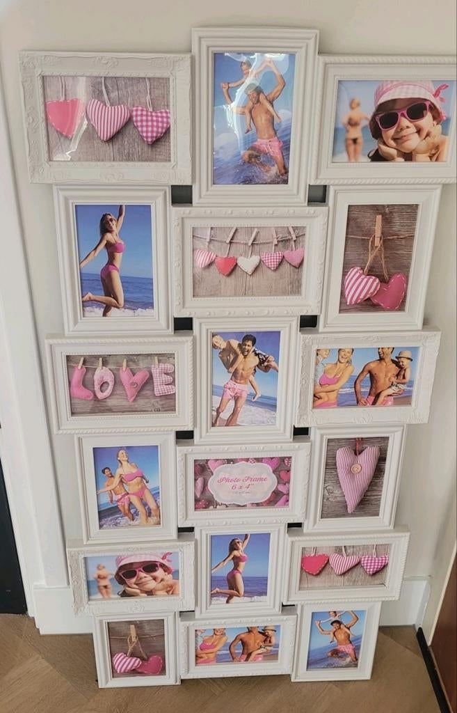 Fotocollage fotolijst voor 18 foto's wit nieuw!, Ophalen, Nieuw