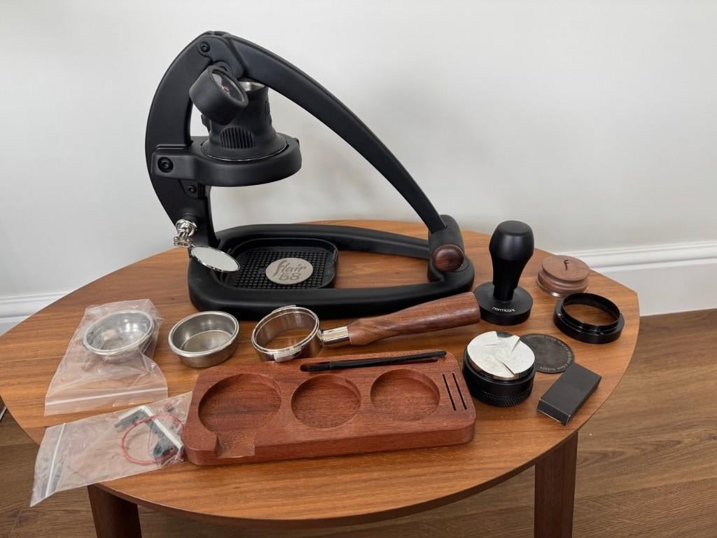 Flair 58+ Espressomachine Barista Pakket | Nieuwstaat, Espresso apparaat, Gemalen koffie, Ophalen of Verzenden, Zo goed als nieuw