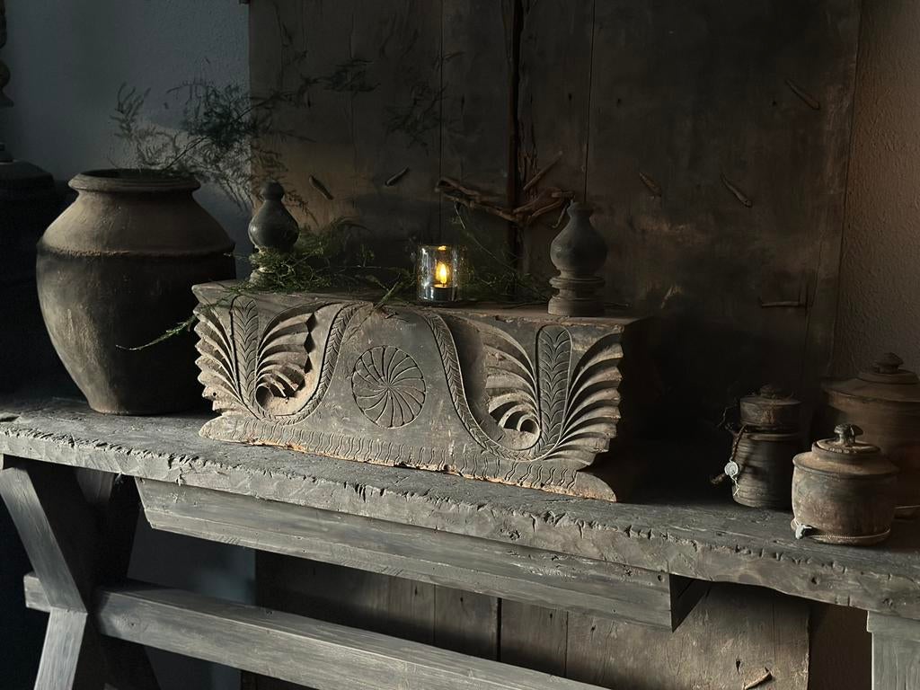 Oud houten ornament Aura Peeperkorn, Ophalen of Verzenden