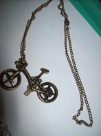 Ketting Goudkleur Mooie Leuke Fiets Hanger, Overige materialen, Verstelbaar, Verzenden, Nieuw