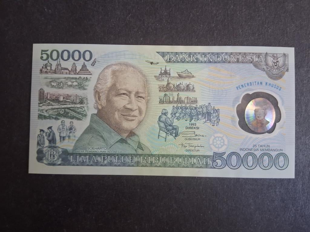 50.000 rupiah Indonesië unc 1993, Ophalen of Verzenden, Zuidoost-Azië, Los biljet