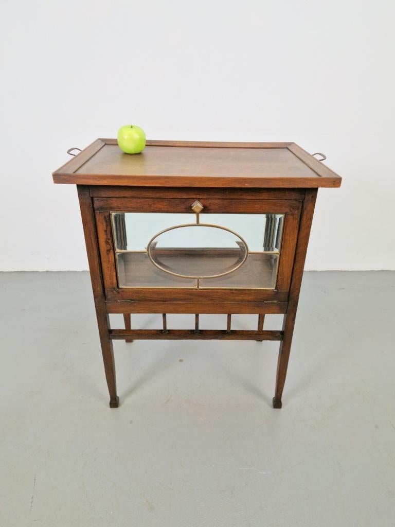 Vintage Theekastje facet geslepen ruitjes Drankenkabinet, Antiek en Kunst, Antiek | Meubels | Kasten, Ophalen of Verzenden