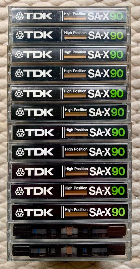 13 TDK SA-X90 1982 JAPAN cassettebandjes SA-X 90 SAX type II, Gebruikt, 2 t/m 25 bandjes, Ophalen of Verzenden, Voorbespeeld