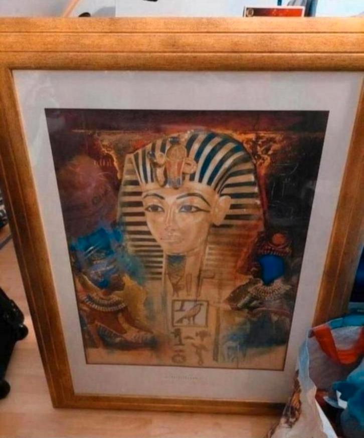 Schilderij Toetanchamon - Egyptische kunst, Antiek en Kunst, Kunst | Schilderijen | Klassiek, Ophalen